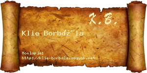Klie Borbála névjegykártya